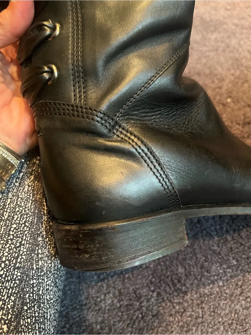Valentino Garavani Black Over-the-Knee Boots with Back Bow Detail